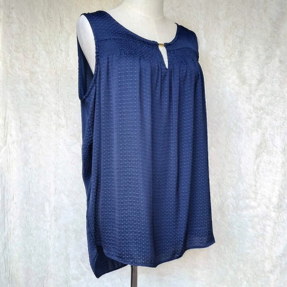 Basic Editions Blue Sleeveless Tunic Top